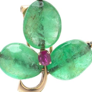 Broche - 18 karaat Geel goud - Antieke 18k gouden broche met