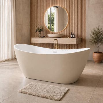 Ligbad Alegre 170 x 78 x 68 cm Vrijstaand Bad beige, Verzenden, Nieuw