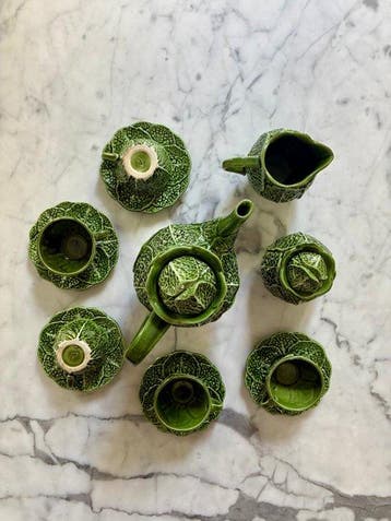 Caldas da Rainha - Koffieservies voor 4 (5) - Keramiek -, Antiek en Kunst, Antiek | Meubels | Tafels