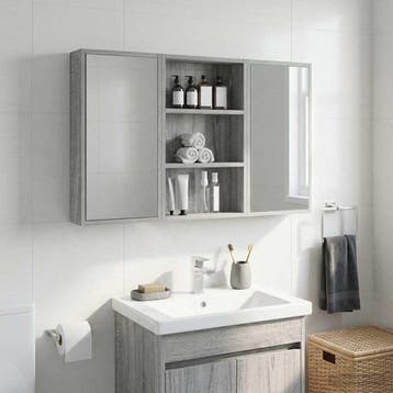 vidaXL Badkamer wandkast Grijze Sonoma 40 x 10 x 60,5 cm, Verzenden