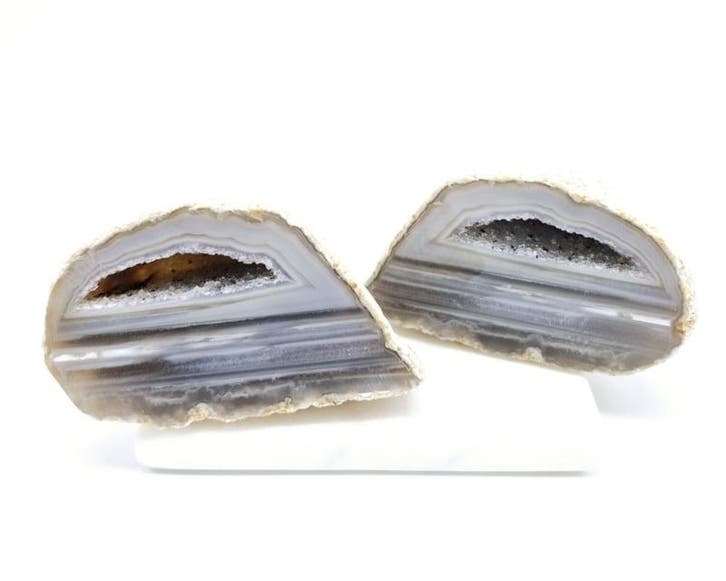 Agaat Geode met Druzy, Bijoux, Sacs & Beauté, Pierres précieuses, Enlèvement ou Envoi