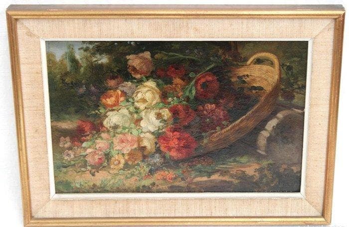 Salvador Pla y Bo (1848-?) - Bodegón floral, Antiek en Kunst, Kunst | Schilderijen | Klassiek