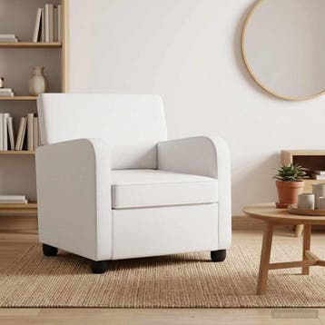 vidaXL Fauteuil Wit Stof, Verzenden