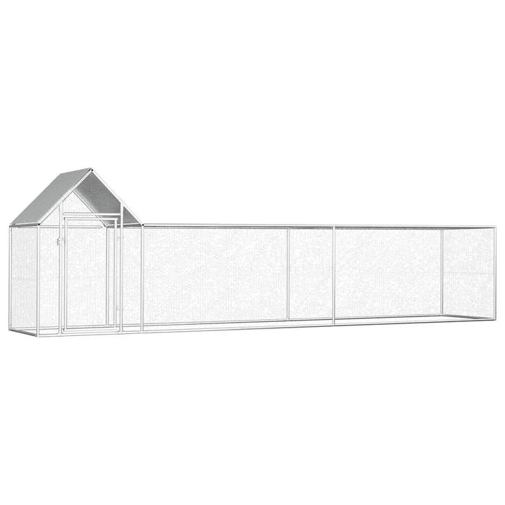 vidaXL Kippenren 5x1x1,5 m gegalvaniseerd staal, Dieren en Toebehoren, Knaagdieren en Konijnen | Hokken en Kooien, Nieuw, Verzenden