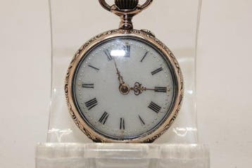 Bracciale orologio tasca signora fine 800 argento oro -, Nieuw