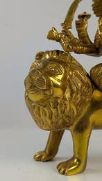 Beeld, Prachtig standbeeld van Durga - 26 cm - Brons - 1990