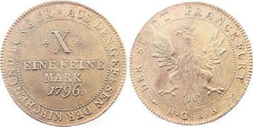 Duitsland Thaler Frankfurt 1796 X eine feine Mark Top lei..., Timbres & Monnaies, Verzenden