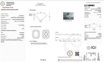 Ring - 14 karaat Witgoud - 10.34ct. tw. Diamant (Lab-grown), Nieuw