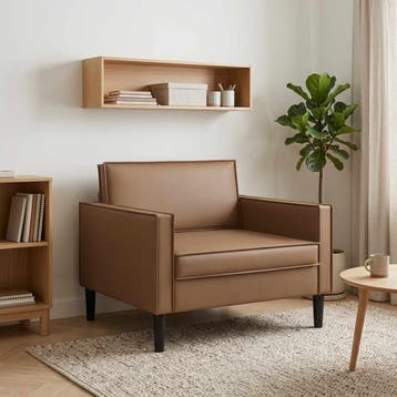 vidaXL XL fauteuil Cappuccino Kunstleer, Verzenden