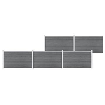 vidaXL Schutting 872x106 cm HKC grijs, Tuin en Terras, Verzenden, Nieuw