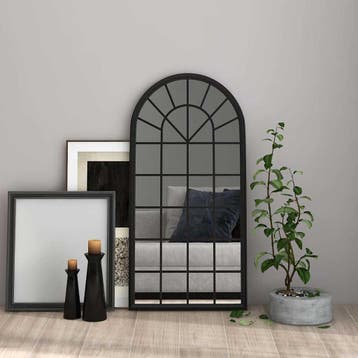 vidaXL Spiegel 90x45 cm ijzer zwart, Huis en Inrichting, Verzenden, Nieuw