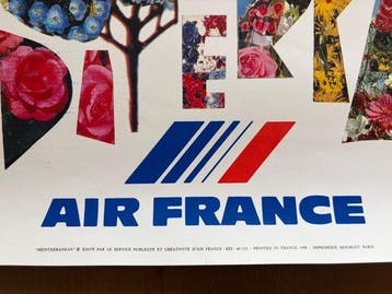 Roger Bezombes - Affiche ORIGINALE AIR FRANCE MÉDITERRANÉE