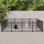 vidaXL Hondenkennel voor buiten 15,05 m² staal, Verzenden