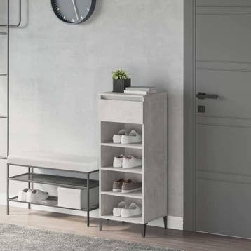 vidaXL Schoenenkast 40x36x105 cm bewerkt hout betongrijs, Verzenden