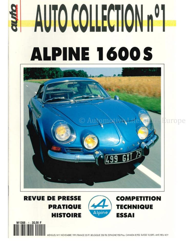 1991 AUTO COLLECTION MAGZINE 01 FRANS, Livres, Autos | Brochures & Magazines, Enlèvement ou Envoi
