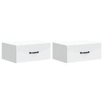 vidaXL Muurbevestigde Nachttafel met lade 2 pcs Wit 49 x, Verzenden, Nieuw