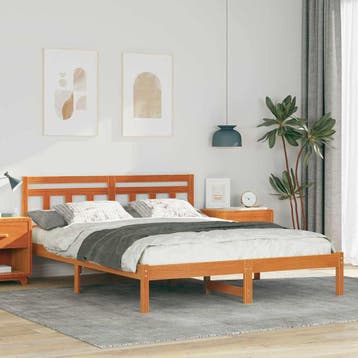vidaXL Bedframe Bruin 150 x 200 cm Massief grenenhout, Huis en Inrichting, Verzenden, Nieuw