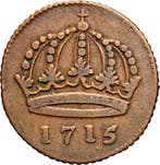 Zweden. Karl XII. 1 Daler Silvermynt 1715 / The Crown - VF, Gestempeld