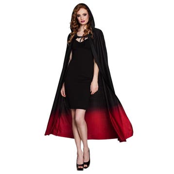 Halloween Cape Zwart Rood 1,7m, Verzenden, Nieuw
