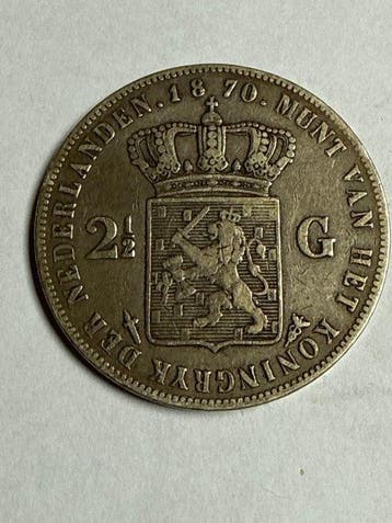 Nederland. Willem III. 2 1/2 Gulden 1870 (Zonder