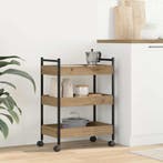vidaXL Keuken Trolley Artisan Eiken 50 x 30 x 70 cm Bewerkt, Verzenden