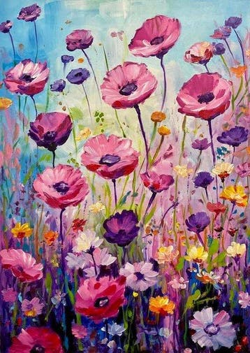 Jarol 70 x 100 cm - Díptico del Prado de Amapolas en