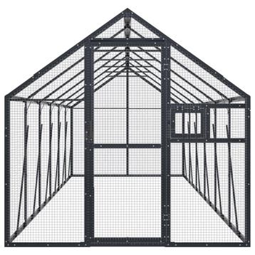 vidaXL Volière 1,79x6x1,85 m aluminium antracietkleurig, Verzenden, Nieuw