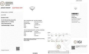 Ring - 18 karaat Witgoud - 1.38ct. tw. Diamant (Natuurlijk), Nieuw