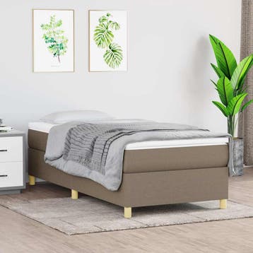 vidaXL Boxspring bed 80x200 cm stof taupe, Verzenden, Nieuw