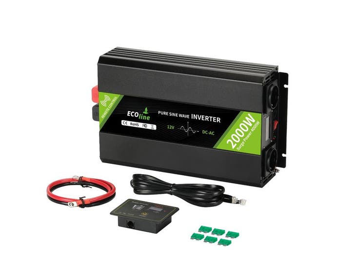 Omvormer 12V Naar 220V/230V - 2000w  - Zuivere sinus, Auto-onderdelen, Elektronica en Kabels, Nieuw, Verzenden