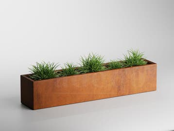 Adeqo cortenstaal plantenbak rechthoek 200 x 40 x 40 cm, 100 cm of meer, Verzenden, Nieuw, Balkon