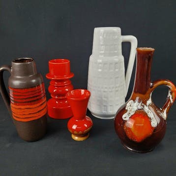 West Germany - 1960-70 - Scheurich , Kieler , WGP - Vase (5), Antiek en Kunst