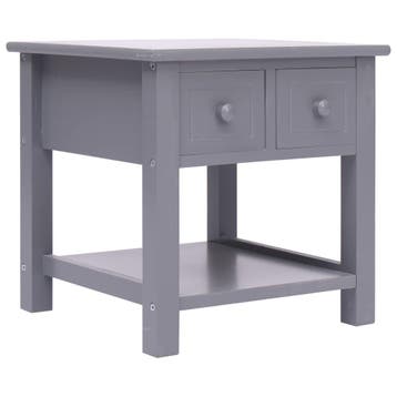 vidaXL Bijzettafel 40x40x40 cm paulowniahout grijs, Verzenden, Nieuw