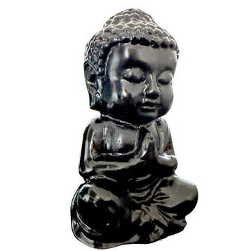 Boeddha en obsidiaan XXL - premium Gravure - Hoogte: 150 mm