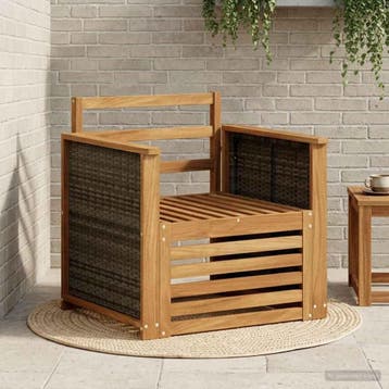 vidaXL Buiten Midden Sofa Naturel, Verzenden