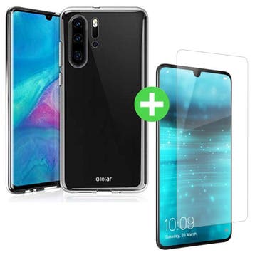 Huawei P30 Pro Transparant TPU Hoesje + Screen Protector, Télécoms, Verzenden