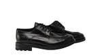 TESTONI - 8 UK - 42 IT - Black Derby Shoes Brush Off Calf +, Nieuw