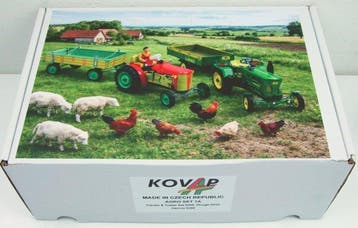 Kovap - Tracteur Zetor en étain à remontoir - Ensemble Agri