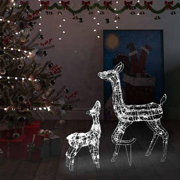 vidaXL Kerstversiering rendierfamilie 160 LEDs koudwit, Verzenden, Nieuw