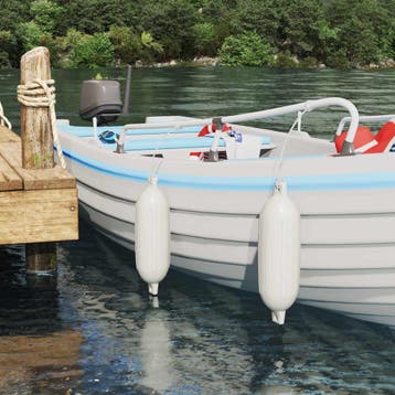 vidaXL Boot 2 st Ø 16 x 58 cm Wit PVC, Verzenden, Nieuw