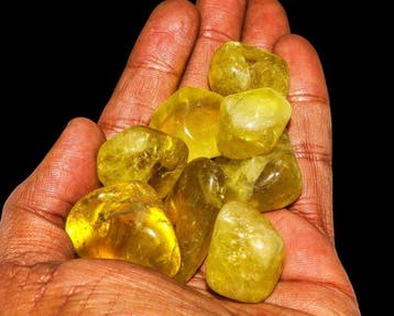 2 kg Natuurlijke Gele Citroenkwarts Getrommelde stenen -