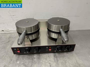 Gaufrier double en acier inoxydable avec minuterie 230V, Articles professionnels, Verzenden