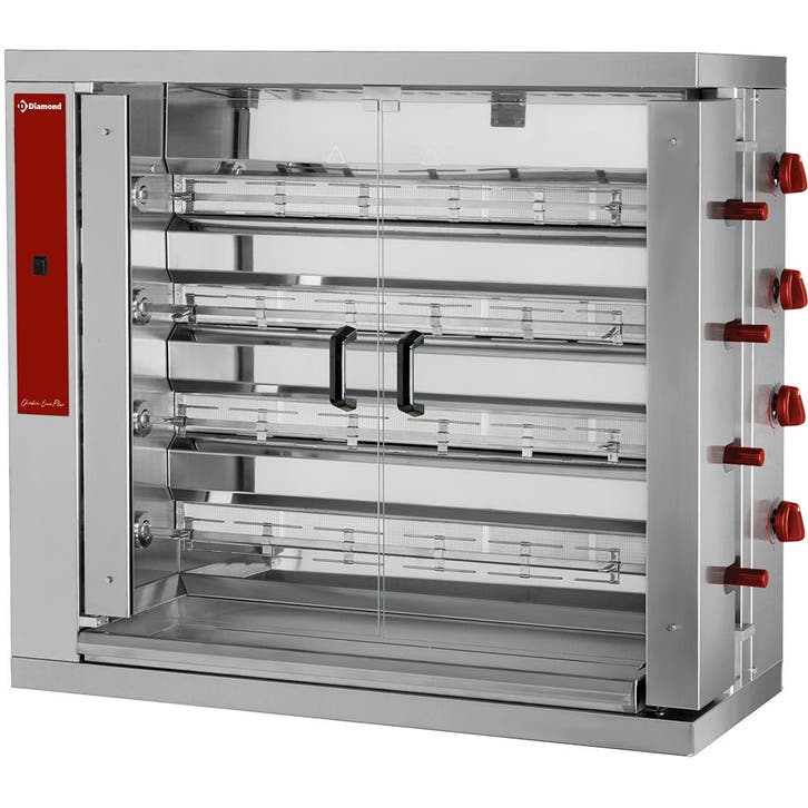Kippenspit | 4 Spitten | Voor 24 Kippen | 230V | Gas |, Articles professionnels, Horeca | Équipement de cuisine, Envoi