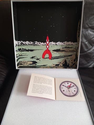 Tintin Hergé Moulinsart 82055 Horloge Lune Métal Argenté 777