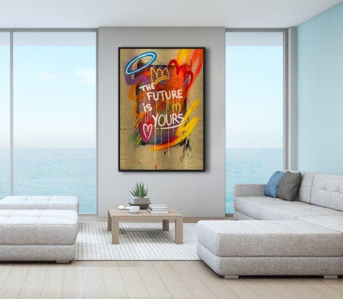 LEO VAREK - THE FUTURE IS YOURS - XXL, Antiquités & Art, Art | Peinture | Moderne