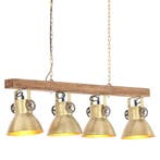vidaXL Plafondlamp industrieel E27 mangohout messingkleurig, Huis en Inrichting, Verzenden, Nieuw