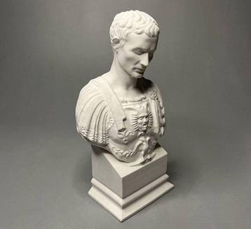 Figuur - Roman style male bust on plinth - Gips