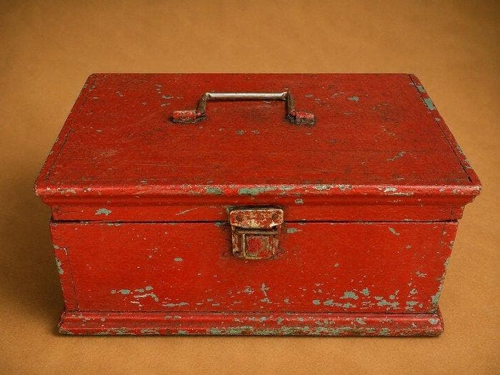 Werkgereedschap - Draagbare barbierset, Antiek en Kunst, Curiosa en Brocante
