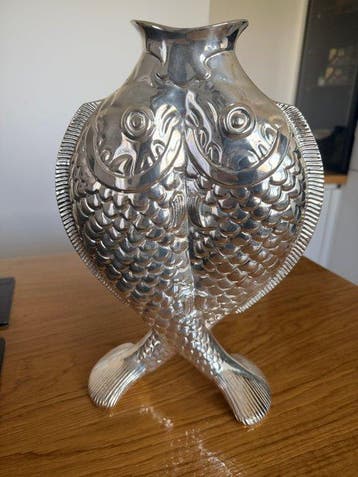 Christofle - Emile Reiber - Vaas - Vase Poisson - Verzilverd
