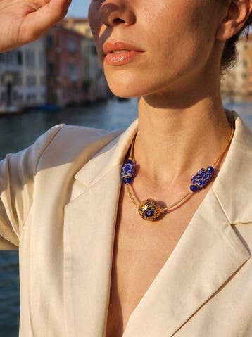Murano-glas, 24 kt goud ondergedompeld, Murrine -